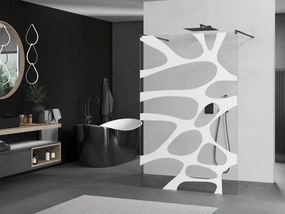 Mexen Kioto, sprchová zástena Walk-In 100 x 200 cm, 8mm číre sklo biely vzor, grafitový profil, 800-100-002-95-97
