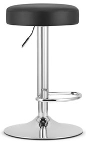ROJST Barová stolička - ekokoža čierna / chrómová základňa