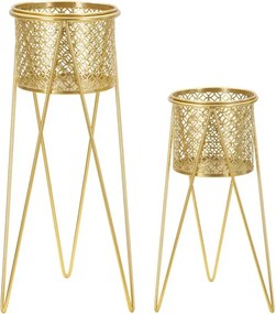Sada 2 ks stojanů na květiny Nat B zlatá