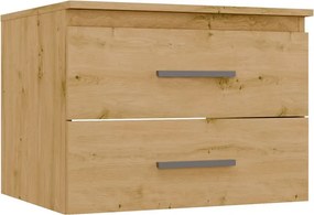 Závěsná skříňka pod umyvadlo s deskou Nel 2S 60 cm dub Artisan