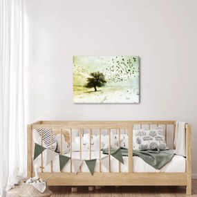 Obraz - Maľovaný kŕdeľ vtákov (70x50 cm)