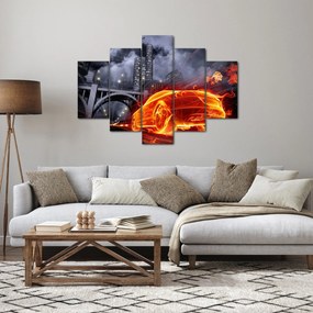 Obraz plamenného autá (150x105 cm)