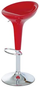 Jedálenský barová stolička VOLOS – červená, plast/chróm