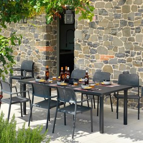 BORA ARMCHAIR záhradná stolička s podrúčkami antracite