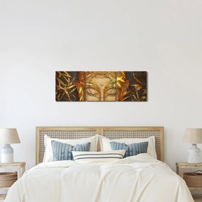 Obraz - Zlatý Budha (s hodinami) (90x30 cm)