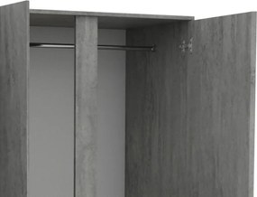 Šatníková skriňa Carlos, šedý beton, 152 cm