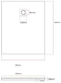 Erga Oldaf, SMC obdĺžniková sprchová vanička 70 x 120 cm, biela matná, ERG-GMA-OL-70120