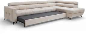 Rozkladacia rohová sedacia súprava Nardo Maxi pravá - béžový plyš Pretty 03