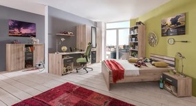 Posteľ Cariba 140x200 cm, dub san remo/grafit