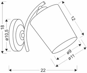 Nástenná lampa ESNYR 1xE27/40W/230V čierna/biela