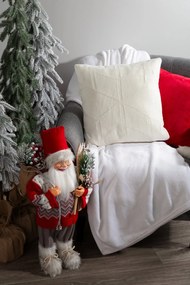 VIANOČNÁ DEKORAČNÁ OBLIEČKA NA VANKÚŠ CROCHET6 45X45 CM BIELA