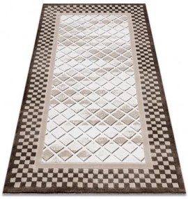 Koberec AKRYL VALS 103 Geometricky ramka 3D , béžový / slonia kosť