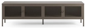 Sivý kovový TV stolík 160x50x35 cm Fayna – Marckeric