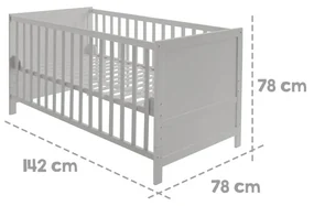 Svetlosivá postieľka s baldachýnom 70x140 cm Sternenzauber – Roba