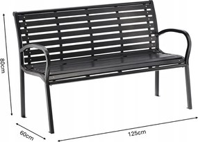 CH Záhradná lavička Trusty - čierna