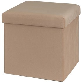 Svetlohnedý zamatový taburet Estela – Casa Selección