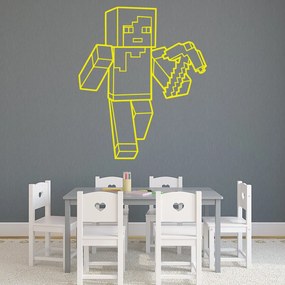 Veselá Stena Samolepka na stenu na stenu Minecraft krompáč Farba: černá
