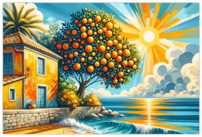 Obraz - Dom s pomarančmi I. (90x60 cm)
