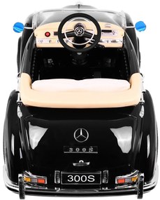 Mercedes Benz 300S Retro pre deti + diaľkové ovládanie + EVA + free Start + LED MP3 - čierne