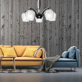 Luster na tyči PAULA 5xE27/60W/230V čierna