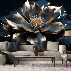 Gario Fototapeta Modrozlatý lotosový kvet Materiál: Vliesová, Rozmery: 200 x 140 cm
