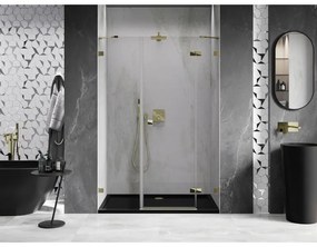 Mexen Lunar, pravé otočné sprchové dvere 160 cm, číre sklo, zlatý profil, 834S-160-050-50-00-P