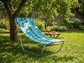 Skladacie plážové ležadlo SAND, modro-biele