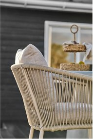 Béžová kovová/polstrovaná záhradná stolička Salerno – House Nordic
