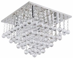 Toolight - Krištáľová stropná lampa 8xE14 60W 392203, chrómová, OSW-04015