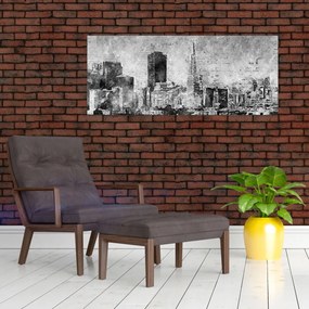 Obraz - Coffee art city (120x50 cm)