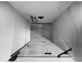 Mexen, Mexen Lunar pravé otočné sprchové dvere 90 cm, transparentné, čierne - 834-090-000-70-00-P