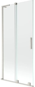 Mexen Velar L, 2-krídlová posuvná vaňová zástena 95 x 150 cm, 8mm číre sklo, brúsená oceľ, 896-095-003-01-97