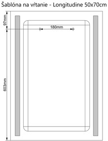 LED zrkadlo Longitudine 50x70cm neutrálna biela - diaľkový ovládač Farba diaľkového ovládača: Biela