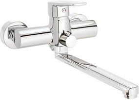 Deante Tubo, nástenná vaňová batéria s predĺženým ramenom 339mm, chrómová, DEA-BUT_056M