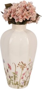 Béžová keramická váza s lúčnymi kvetmi Flowers of Love S - Ø 17*30 cm