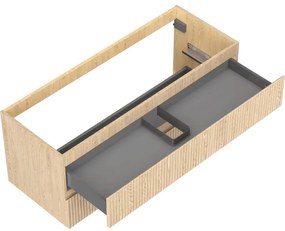 Mexen Rivel, kúpeľňová skrinka 120 cm, 2 zásuvky, drážkovaná, dub, 91A20-12047-2-BFF81