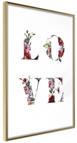 Artgeist Plagát - Love in Flowers [Poster] Veľkosť: 40x60, Verzia: Zlatý rám