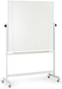 Mobilná otočná magnetická tabuľa, keramický povrch, 1200 x 1200 mm