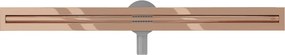 Mexen Flat nerezový sprchový žľab s rotačným 360° sifónom 80 cm, vzor SLIM, ružovo-zlatá, 1641080