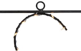 Vianočná nástenná lampa čierna XMAS vrátane LED s časovačom IP44 - Yoro