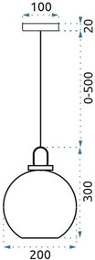 Toolight - Závesné svietidlo zo skla 1xE27 60W APP442-CP, zlatá, OSW-05633