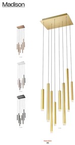 Redo 01-2049 - LED Luster na lanku MADISON 8xLED/4W/230V lesklý chróm/čierna/meď