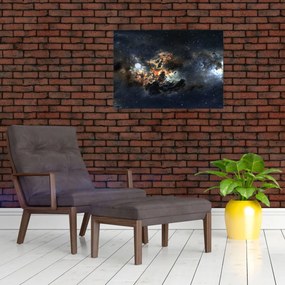 Sklenený obraz - Vesmír s hmlovinou (70x50 cm)