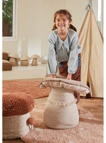 Svetloružový prateľný ručne tkaný bavlnený detský koberec ø140 cm Round Dot Rose – Lorena Canals