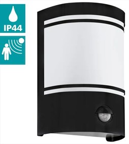 Eglo 99566 - Vonkajšie nástenné svietidlo so senzorom CERNO 1xE27/40W/230V IP44