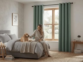 Sivozelený záves OXFORD 140x250 cm Zavesenie: Kovové krúžky