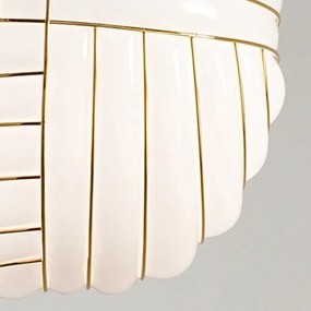 SIRU - Luster na lanku CARTESIO 1xE27/60W/230V zlatá/biela benátske sklo