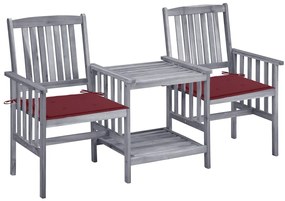 Záhradné stoličky s čajovým stolíkom a vankúšmi akáciový masív 3061311