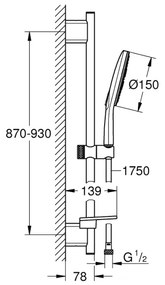 GROHE 26594000 - Sprchová súprava RAINSHOWER SMARTACTIVE 150 900 mm lesklý chróm