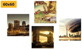 Set obrazov tajuplné mestá Varianta: 4x 40x40